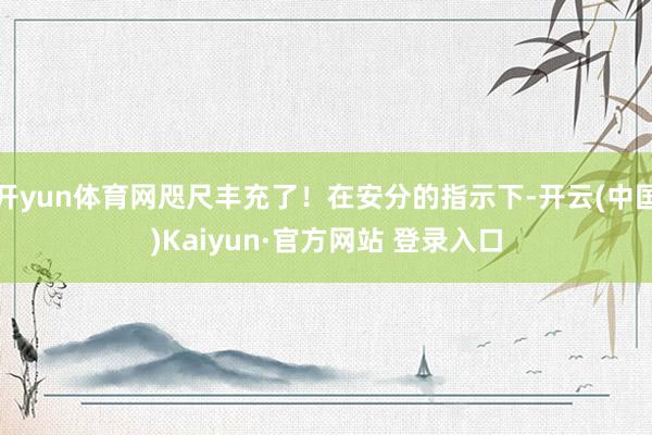 开yun体育网咫尺丰充了！在安分的指示下-开云(中国)Kaiyun·官方网站 登录入口